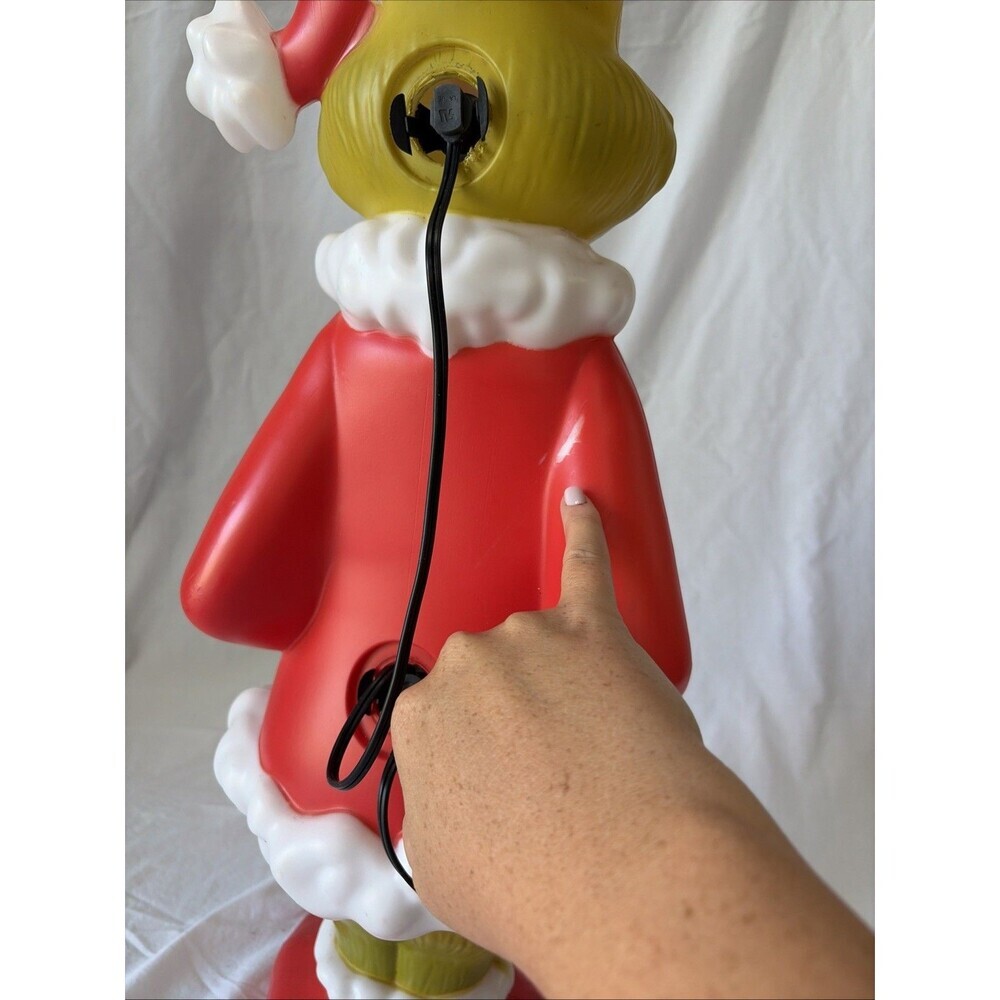 Gemmy Dr. Seuss The Grinch Lighted Blow Mold Yard Decor Tested Works 24” Tall - Picture 5 of 6